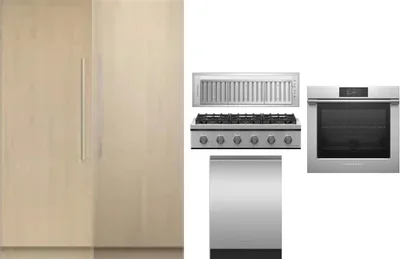 6 Piece Package Includes Refrigerator, Freezer, Cooktop, Wall Oven, Hood And Dishwasher
